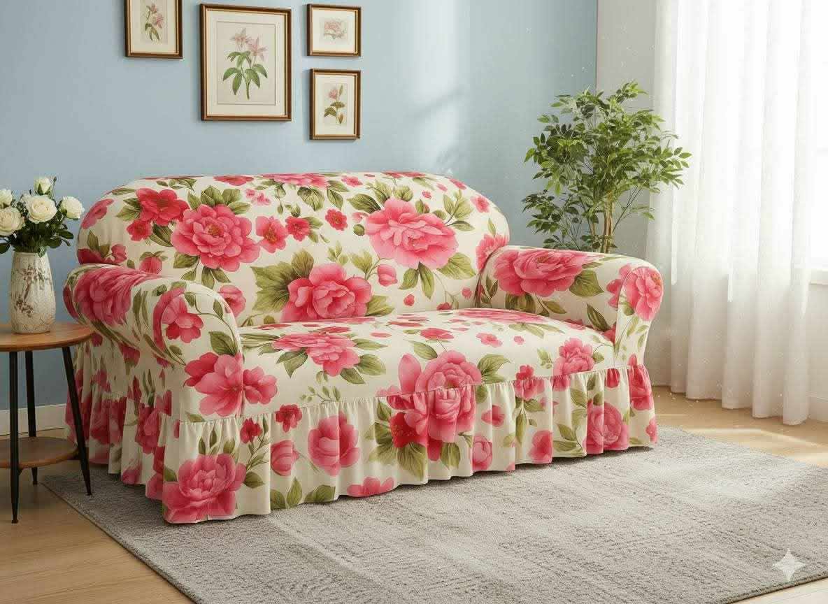 China Magic Print - Ruffle Design 08 sofa cover by Cholti Home decor