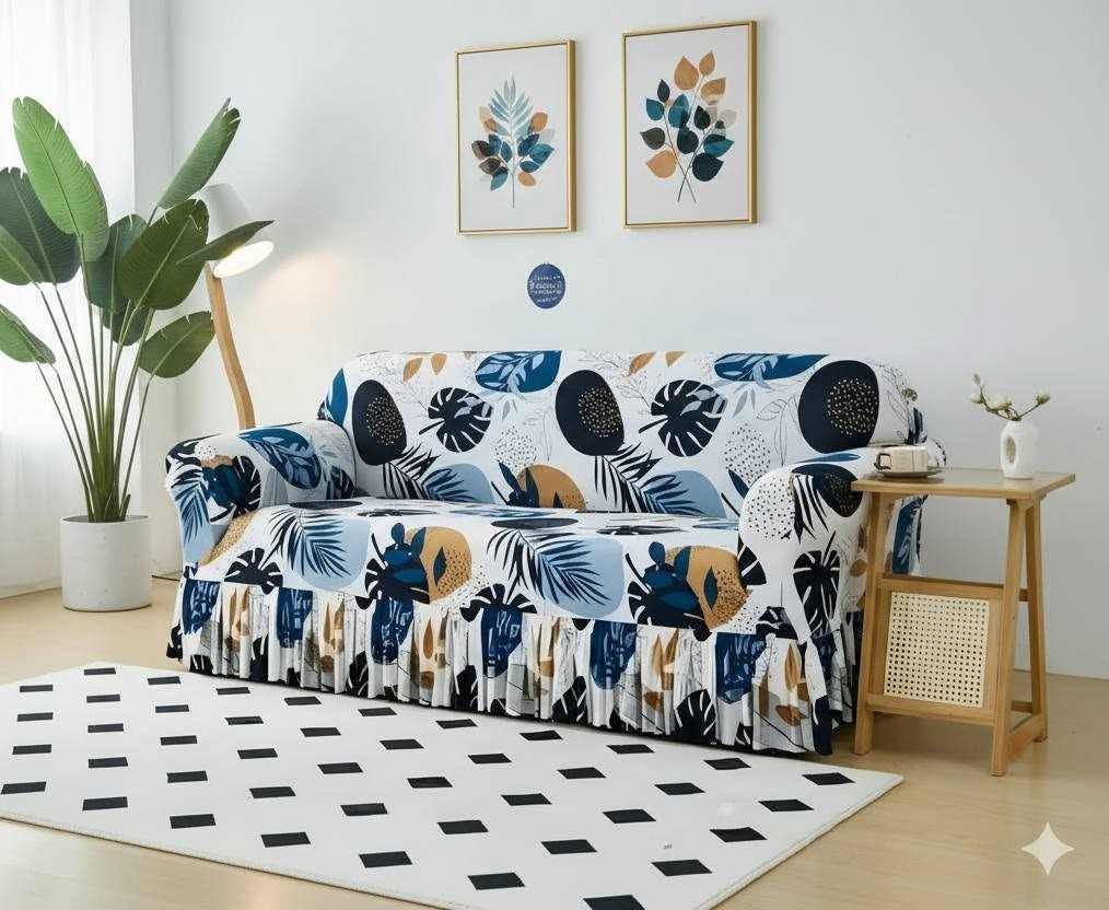 China Magic Print - Ruffle Design 17 sofa cover by Cholti Home decor