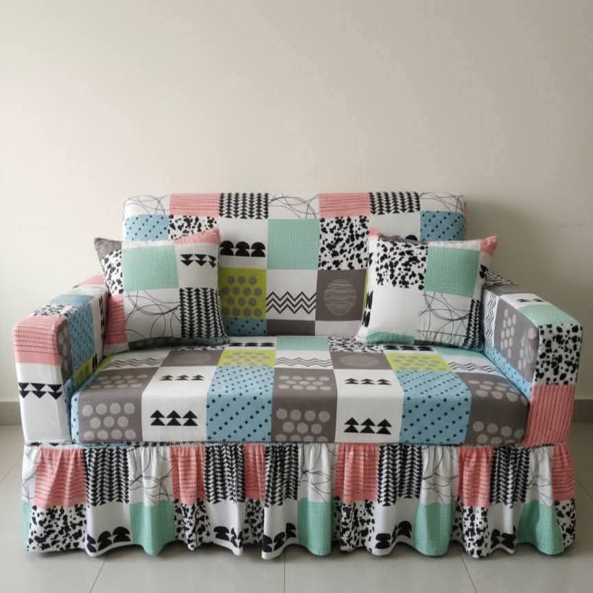 China Magic Print - Ruffle Design 26 sofa cover by Cholti Home decor