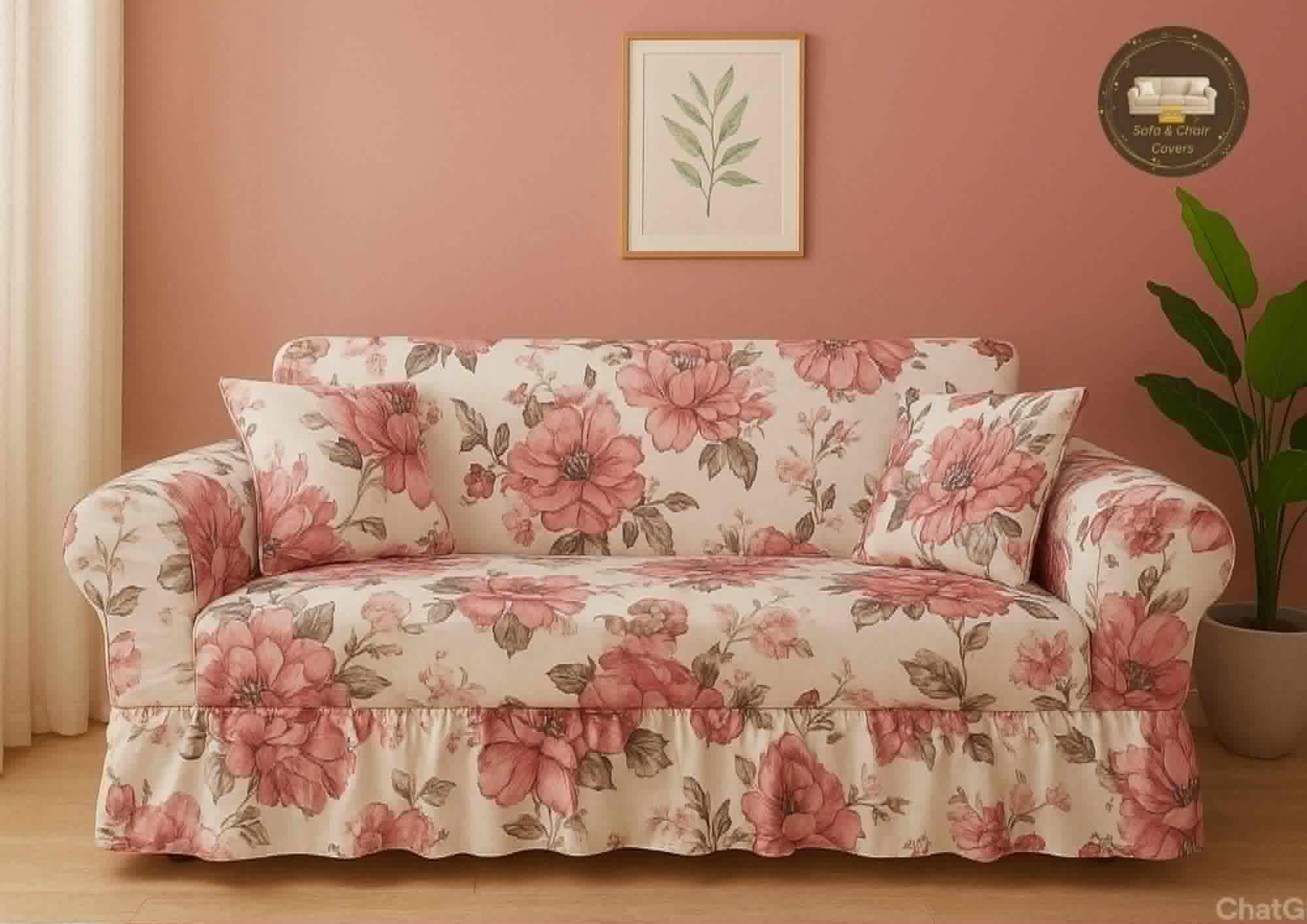 China Magic Print - Ruffle Design 38 sofa cover by Cholti Home decor