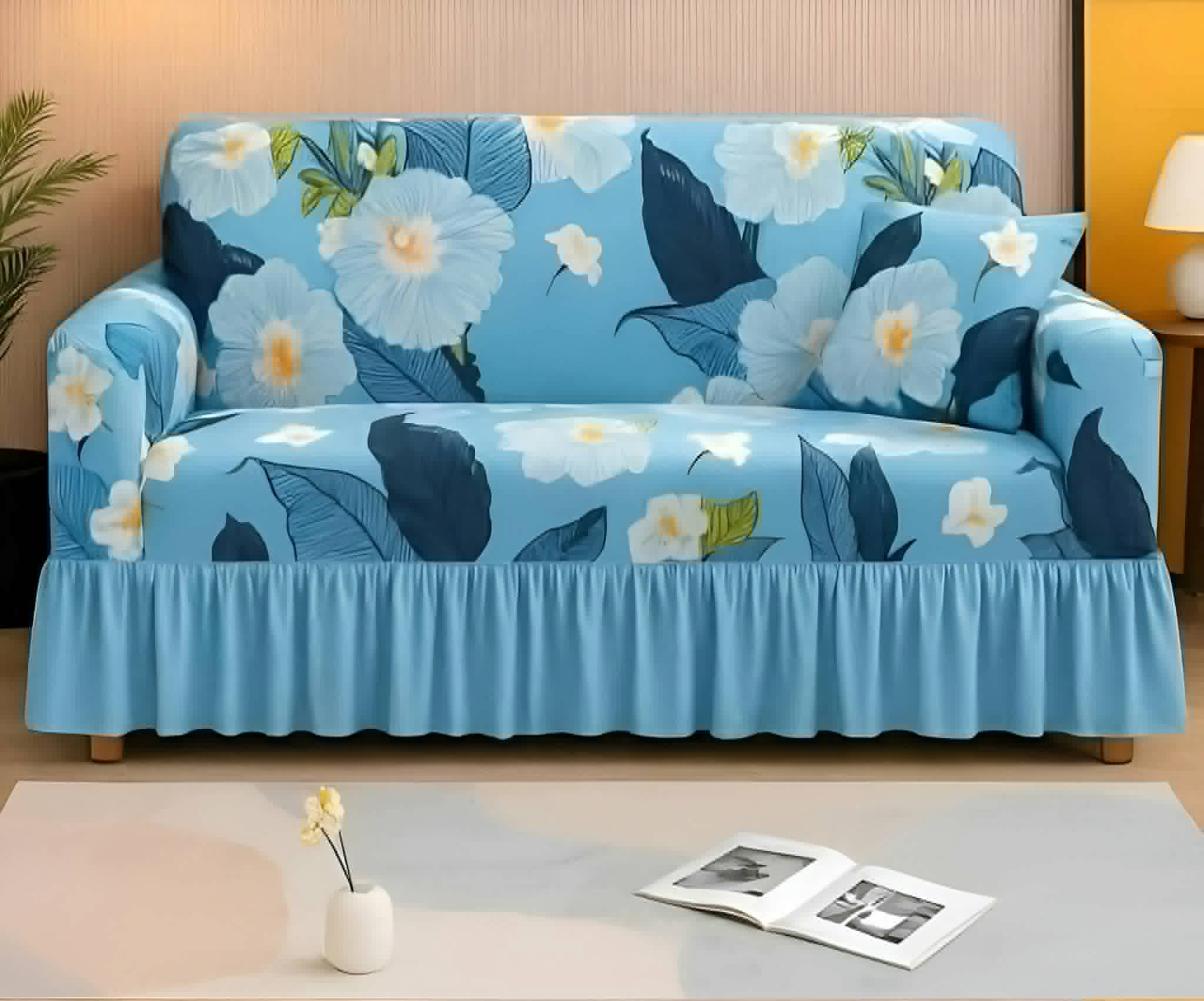 China Magic Print - Ruffle Design 39 sofa cover by Cholti Home decor