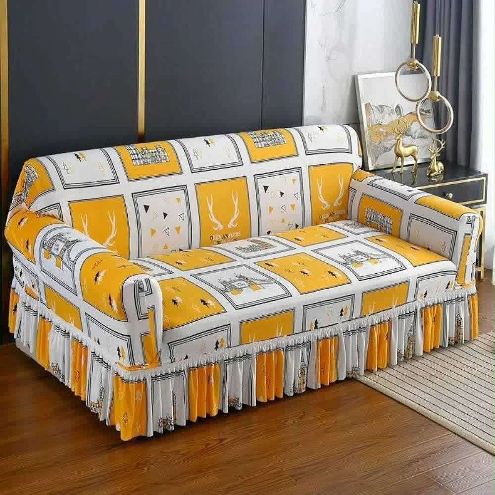 China Magic Print - Ruffle Design 42 sofa cover by Cholti Home decor