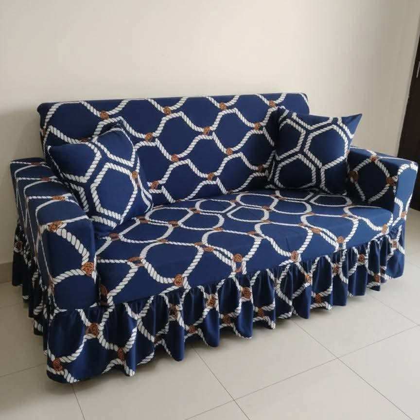 China Magic Print - Ruffle Design 44 sofa cover by Cholti Home decor