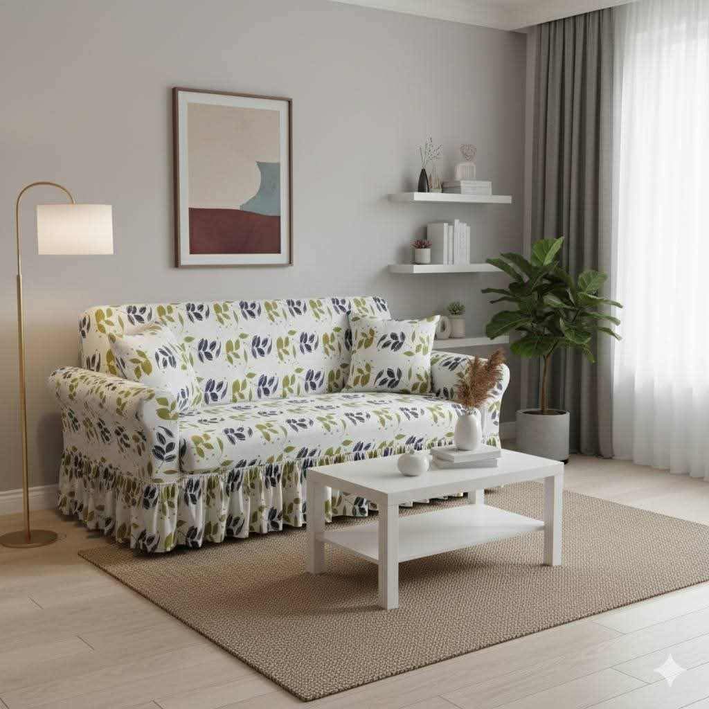 China Magic Print - Ruffle Design 47 sofa cover by Cholti Home decor