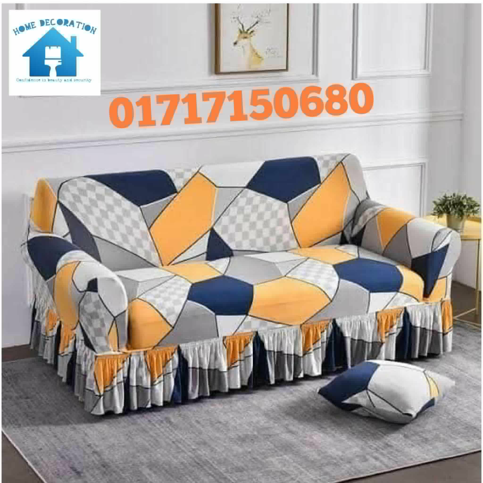 China Magic Print - Ruffle Design 48 sofa cover by Cholti Home decor