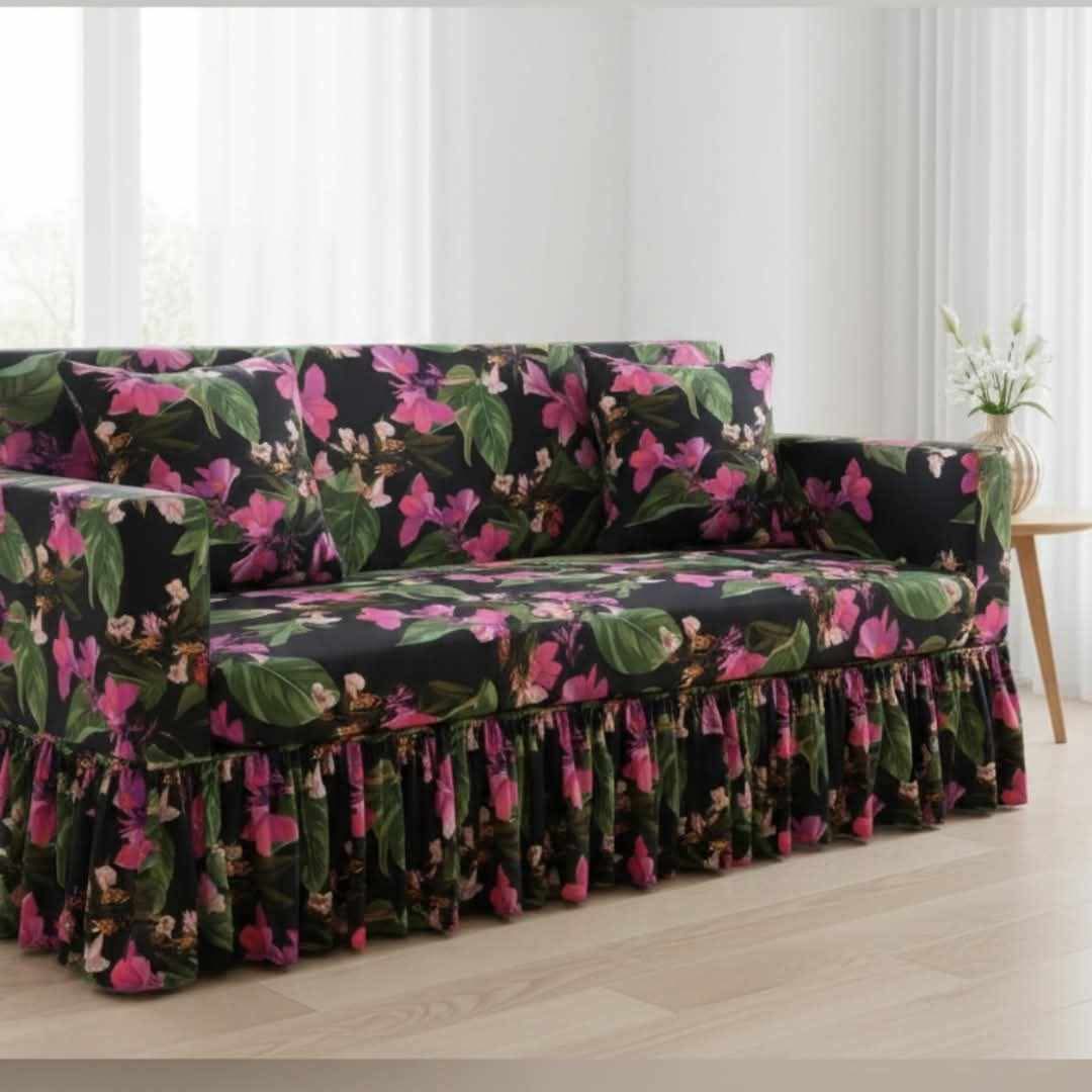 China Magic Print - Ruffle Design 52 sofa cover by Cholti Home decor